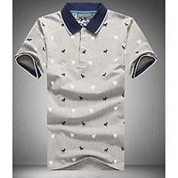 mens short sleeve polo cotton casual striped