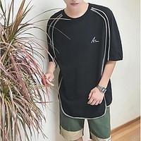 mens casualdaily simple summer t shirt letter round neck short sleeve  ...