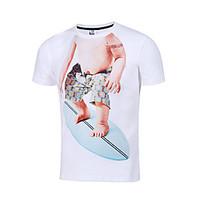 Men\'s Going out Casual/Daily Beach Punk Gothic Summer T-shirt, Embroidered Round Neck Short Sleeve Polyester Thin
