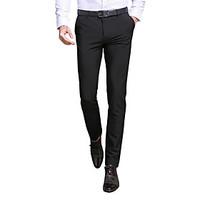 Men\'s Solid Casual / Work / Formal Suits, Rayon / Polyester / Spandex Black / Blue / Gray