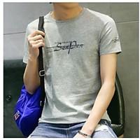 mens casualdaily simple summer t shirt solid print round neck short sl ...