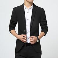 mens long sleeve regular blazer cotton solid