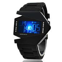 Men\'s Watch Sports Watch LED Digital Watch Chronograph Calendar Aircraft Silicone Strap Wrist Watch Cool Watch Unique Watch Fashion Watch