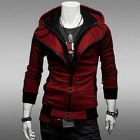 mens plus size casualdaily simple hoodie jacket solid cotton polyester ...