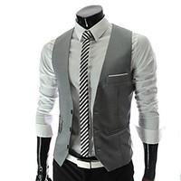 mens solid casual formal tank tops polyester sleeveless black red whit ...