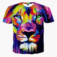 Men\'s Short Sleeve T-Shirt, Polyester Casual / Formal / Sport / Plus Sizes Print