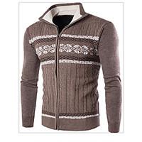 mens casualdaily simple regular pullover color block blue beige brown  ...