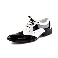 Men\'s Oxfords Spring Summer Fall Winter Comfort Bullock shoes Leather Party Evening Flat Heel Lace-up Black and White