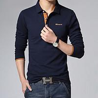 mens casualworkformalplus sizes pure long sleeve regular polo cottonxk ...