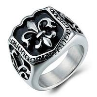 mens fashion 316l titanium steel personality vintage cross jewel rings ...