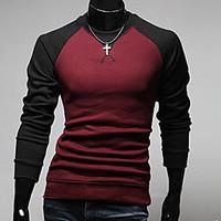 mens long sleeve t shirt cotton casual formal pure