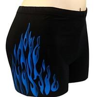 mens flame printing boxer swim trunks