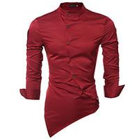 mens partycocktail wedding simple all seasons shirt solid stand long s ...