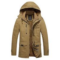 mens long padded coatvintage casualdaily solid cotton without filling  ...