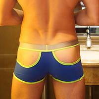 mens sexy hollow out color block swim shorts beachwear swimwear