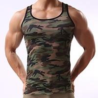 mens sport camouflage army green tank vest