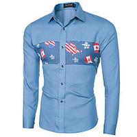 mens casualdaily chinoiserie shirt solid classic collar long sleeve co ...