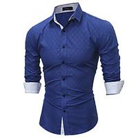 Men\'s All Seasons Fashion Plaid Slim Fit Long Sleeve Casual Shirt/ Cotton /Polyester/Work