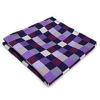 mens pocket square purple checked 100 silk new casual business for men