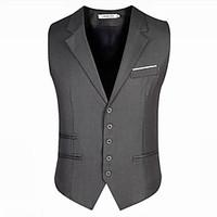 Men\'s Sleeveless Regular Blazer, Cotton / Acrylic / Polyester Solid 916195