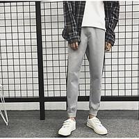 mens mid rise micro elastic chinos pants street chic loose solid