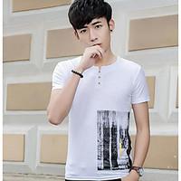 mens going out simple t shirt solid print round neck short sleeve cott ...