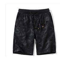 mens mid rise micro elastic shorts pants simple straight camouflage ra ...