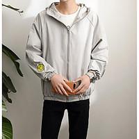 mens casualdaily simple summer jacket print hooded long sleeve regular ...