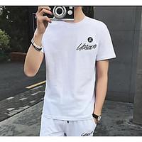 mens other daily casual vintage t shirt solid print round neck short s ...