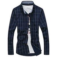 mens work simple spring fall shirt solid classic collar long sleeve bl ...