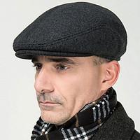 men england vintage casual tweed plaid wool beret casquette hat