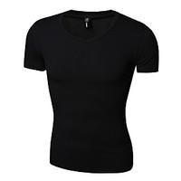 mens casual active all seasons t shirt solid v neck short sleeve cotto ...