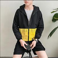 mens casualdaily simple spring jacket solid hooded long sleeve regular ...