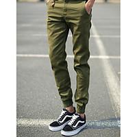 mens skinny harem chinos pants casualdaily simple solid low rise butto ...