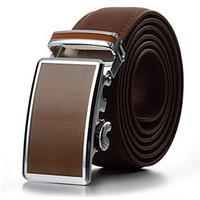 mens fashion genuine leather ratchet belt business brown belts