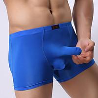 Men Sexy Push-Up Sports Solid Boxers Underwear, Ice Silk