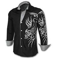 mens casualdaily work plus size shirt solid print long sleeve cotton p ...