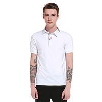 Men\'s Casual/Daily Street chic Polo, Striped Shirt Collar Short Sleeve Polyester