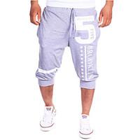 Men\'s Print Casual Sweatpants, Cotton Black / Blue / Gray