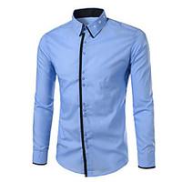 mens personality fashion casual large size long sleeved shirt