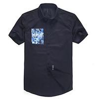 mens going out simple t shirt solid shirt collar short sleeve cotton