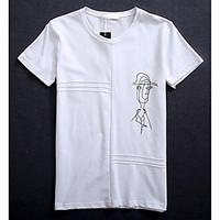 mens daily simple t shirt pattern round neck short sleeve cotton