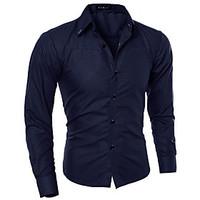 mens personality fashion casual large size long sleeved shirt