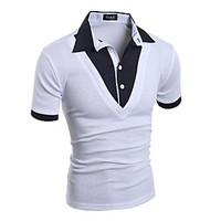 Men\'s Fashion Personality Short Sleeve T-Shirt Black / White / Gray