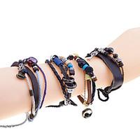 Men\'s Lureme Amber Random Pendant Braided Leather Bracelet (Random Color) Jewelry Christmas Gifts