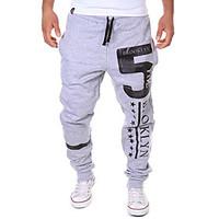 Men\'s Sweatpants , Casual Print Cotton Blend