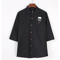 mens going out vintage t shirt solid shirt collar sleeve cotton