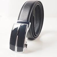 Men\'s casual fashion black leather belt buckle gift good choice automatically