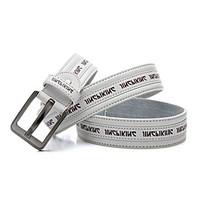 Men\'s casual fashion letters printed pin buckle belt