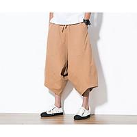 mens mid rise micro elastic chinos pants simple relaxed solid